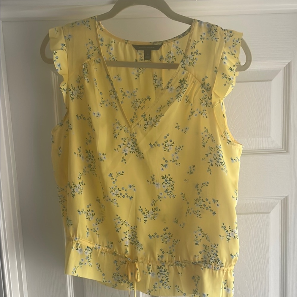 Banana Republic Yellow Floral Sleeveless Top